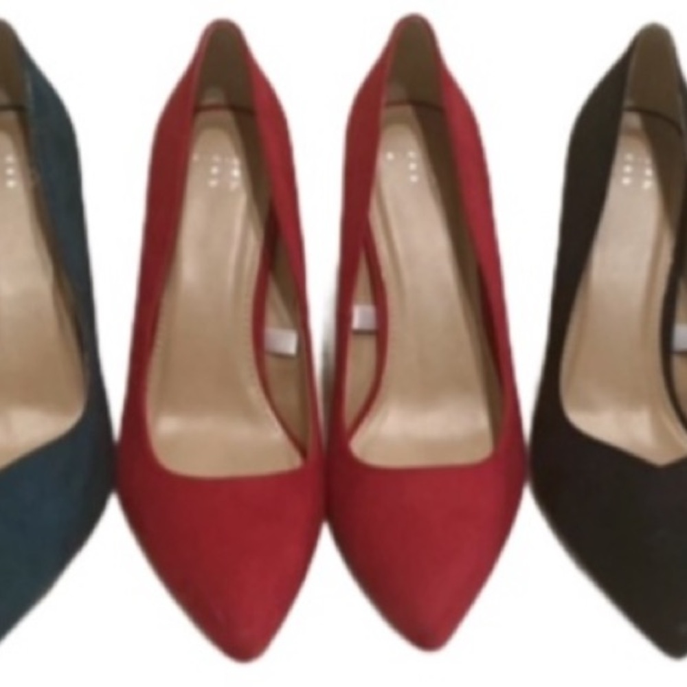 NWOT red suede pointed toe pumps prom - Picture 2 of 7